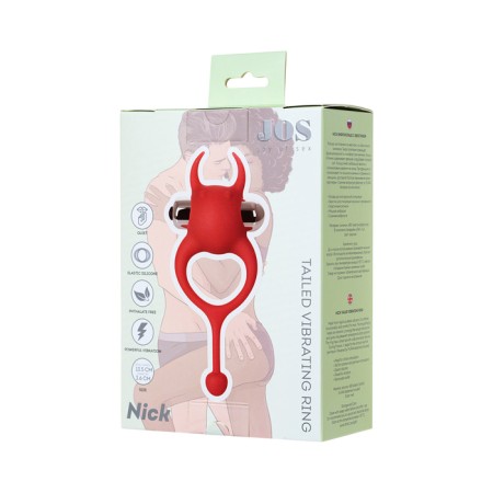 Vibrocolor with a tail Jos Nick, silicone, red, 13.5 cm-5