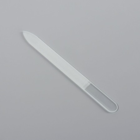 Nail glass for nails, 14 cm, in case, transparent/silver color-3