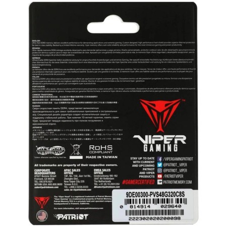 RAM Patriot SO-Dimm DDR4 8GB 3200MHz Viper Steel (PVS48G320C8S)-4