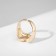 Ring "Heart" fluid, green color in gold, dimensionless