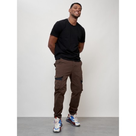 Cargo jeans men, size 44, brown color-10