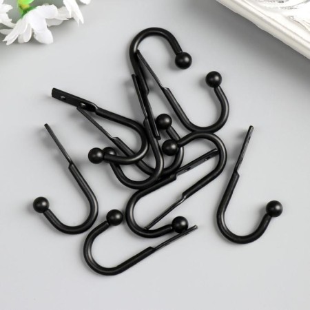 Metal hook "with a ball" black 4.9x2.5 cm-2