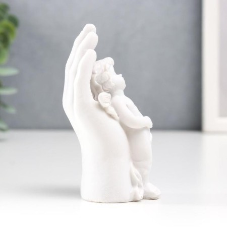 Suvenir Polystone "Snowty Angel leaned against his palm" 9x4.5x3.5 cm-1