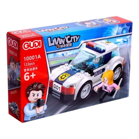 Block designer for boys Police "Patrol machine", 123 parts-1
