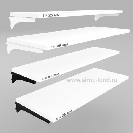 Shelf of chipboard wall -mounted rack 660 × 390 × 25 mm, white color