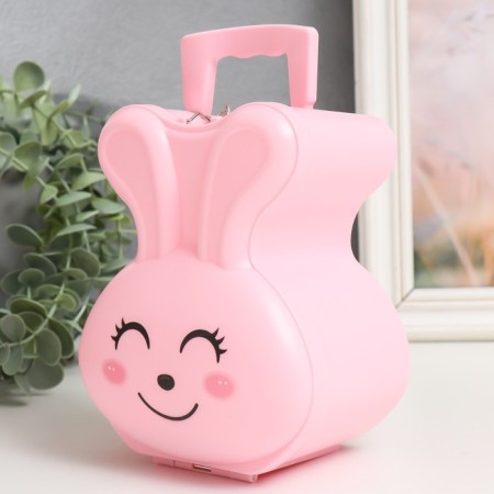 Piggy bank Plastic with a lock "Bunny. Emotions" MIX 11.5x9x14.5 cm-3