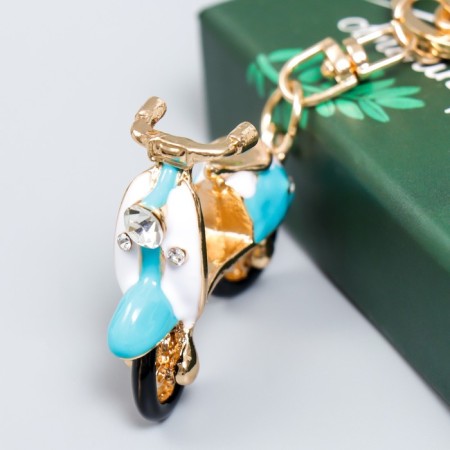 Browler Metal with carbine, enamel, rhinestones "Blue moped"-4