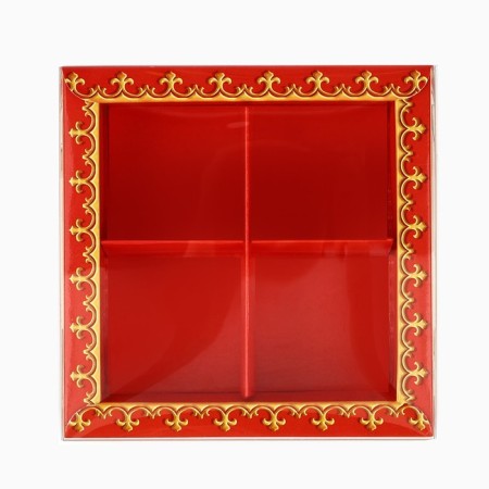 Box for 4 sweets with cells “Happy New Year!”, 10 x 10 x 3 cm, New Year-2