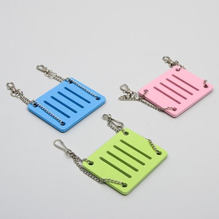 Swing for rodents on chains, 8.5 x 7 cm, foamed PVC, pink-3