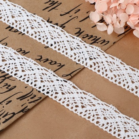 Knitted lace, 20 mm × 10 ± 1 m, white color-1