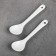 Ceramic "husband and wife" set: a mug of 140 ml 2 pcs., A spoon 2 pcs., White color