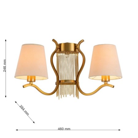 Ketten wall lamp 460 mm, 460 mm, 260 mm, E14 80W-2