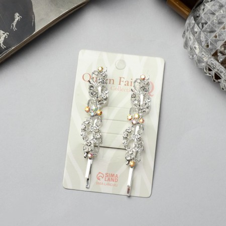 Invisibility for hair "Samantha" (set 2 pcs) 6.5 cm, silver-2