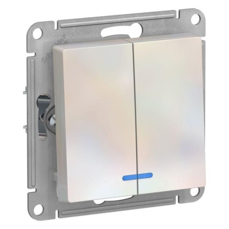 Switch Sche Atn000453 AtlasDesign, SP, 10A, 2 keys, pearl color