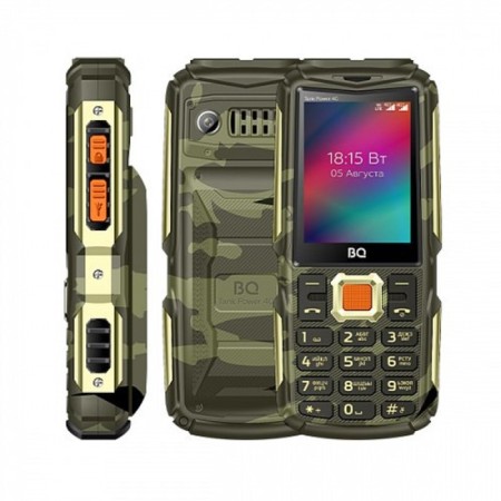 Cell phone BQ M-2410L Tank Power 4G Camouflage Gold function PowerBank-1