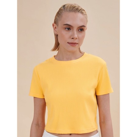 Top female, size l, yellow color