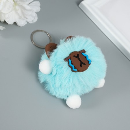 Fluffy on the ring "Capybara Mr. Sadness" Blue 10x8x8 cm-2