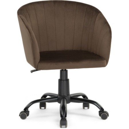 Computer chair thibault plastic/velor, black/chocolate 60x60x81 cm