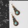 Earrings "turquoise world" braid, blue color in black gold