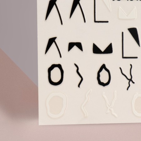 Nail stickers "Geometry", black/white color-2