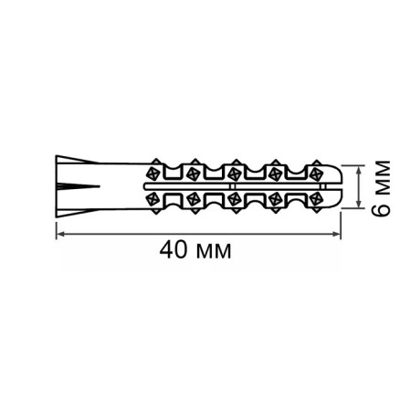 Dowel "Zubble", type "Hedgehog", spacer, polypropylene, 6x40 mm, 1000 pcs-4