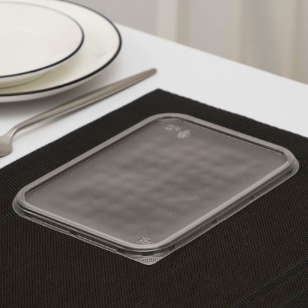 Plastic disposable lid "Yuzhuralpak", KR-179, 18.6 × 14.1 × 0.76 cm, color transparent color