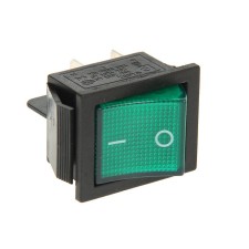 Clivant switch Rexant RWB-502, 250 V, 16A (4C), On-OFF, Green, with backlight