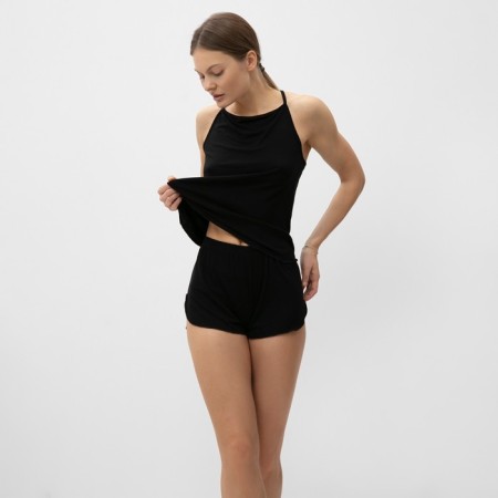 Female homemade set (top/shorts), black color, size 52-2