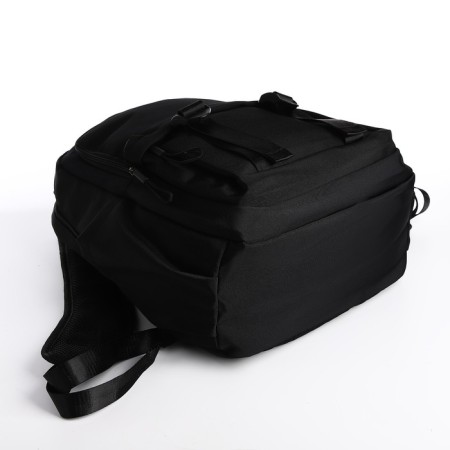 Youth backpack on lightning, 2 departments, 4 pockets, black color-4