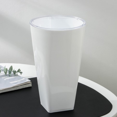 Kashpo for flowers with an insert "Grace", 2.7 l (1.5 l), white color-1
