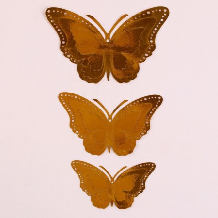 Set for decorating "Butterflies", 12 pieces, color gold-2
