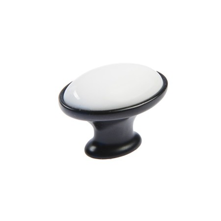 Handle button tundra RK023BL Light, black with a white insert