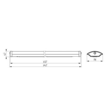 Lamp ERA DPO, 642x116x42 mm, IP40-4