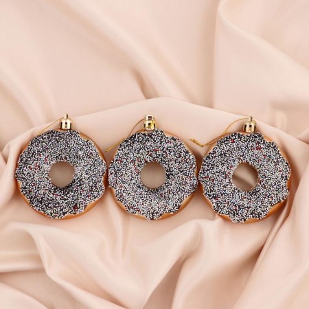 Christmas tree decoration "Donuts" (set 3 pcs) 2x8 cm