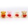A keychain - a soft toy "Bear with a heart", Mix color, set 3 pcs.