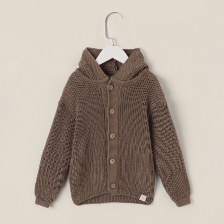 Knitted cardigan with a hood SL Home, r.86-92 cm, coffee