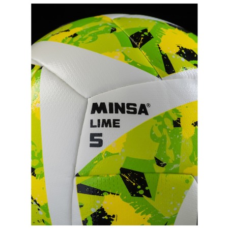 Ball football minsa lime, PU, ​​hybrid stitch, size 5-5