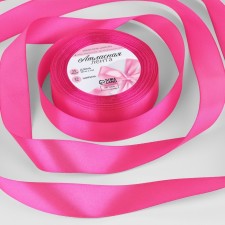 Satin tape, 25 mm × 23 ± 1 m, color pink # 190