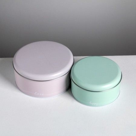 A set of gift tin boxes "Happy", 17 x 17 x 8 cm