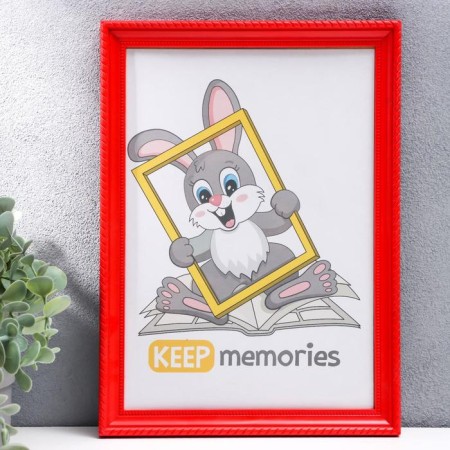 Photo frame plastic L-1 21x30 cm red (plastic screen)