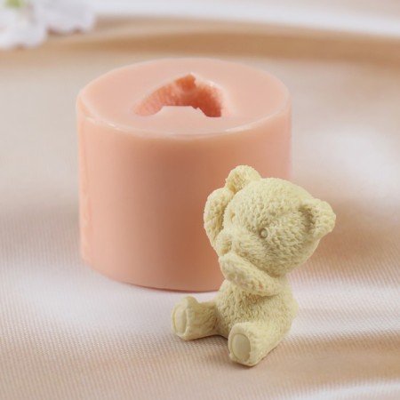 Mold Silicone "Bear Hand at the mouth" (prayer. 3.5x3.5x4 cm)-3