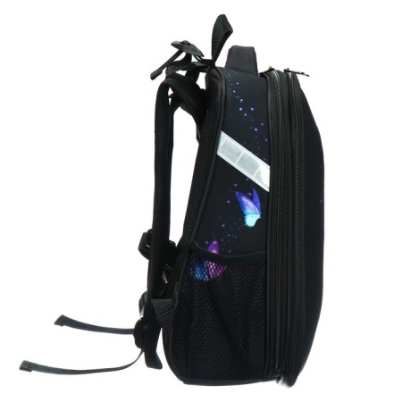 School backpack 38 x 30 x 16 cm, ergonomic back, stavia "cat", black-3