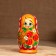 Matryoshka "Strawberry", orange dress, 3 puppet, 10-12 cm