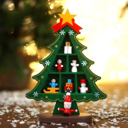 New Year's souvenir "Christmas tree with cells for gifts", 14.5 × 19.5 cm, green