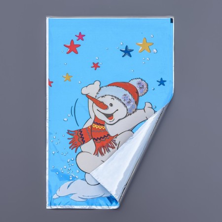 Gift "Snowman" 25 x 40 cm, colored metallized pattern-1