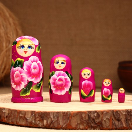 Matryoshka 5-doll "Barbara lilac", 10-11 cm