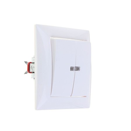 Coonsevo switch Selena 8104, 10 A, 2 keys, hidden, with an indicator, white