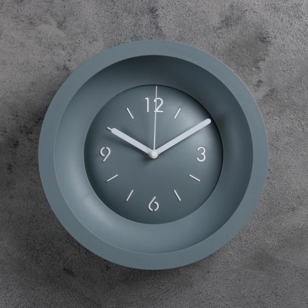 Wall clock, series: classic, smooth move, d = 25.4 cm, without glass, gray