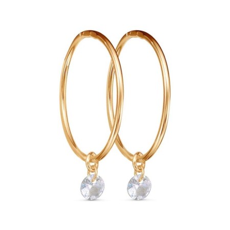 Road Earrings "weightlessness", pink gilding, white color d = 3.6