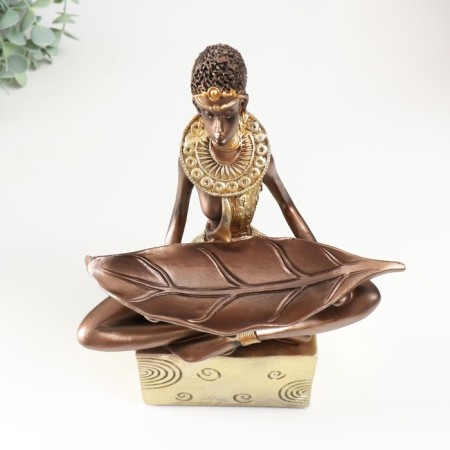 Souvenir Polystone stand "African" gold pattern - circles 20x12x30 cm-4